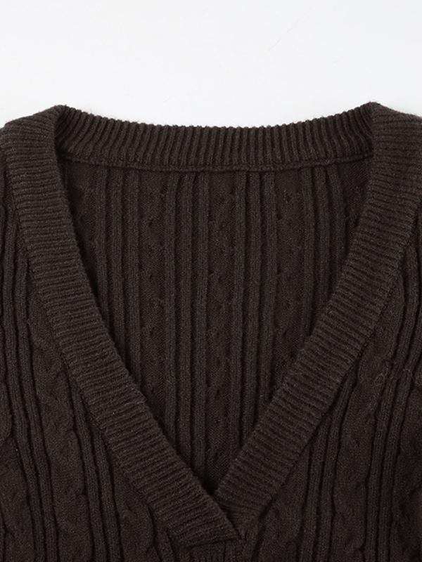 Retro V Neck Long Sleeve Knits Product Image
