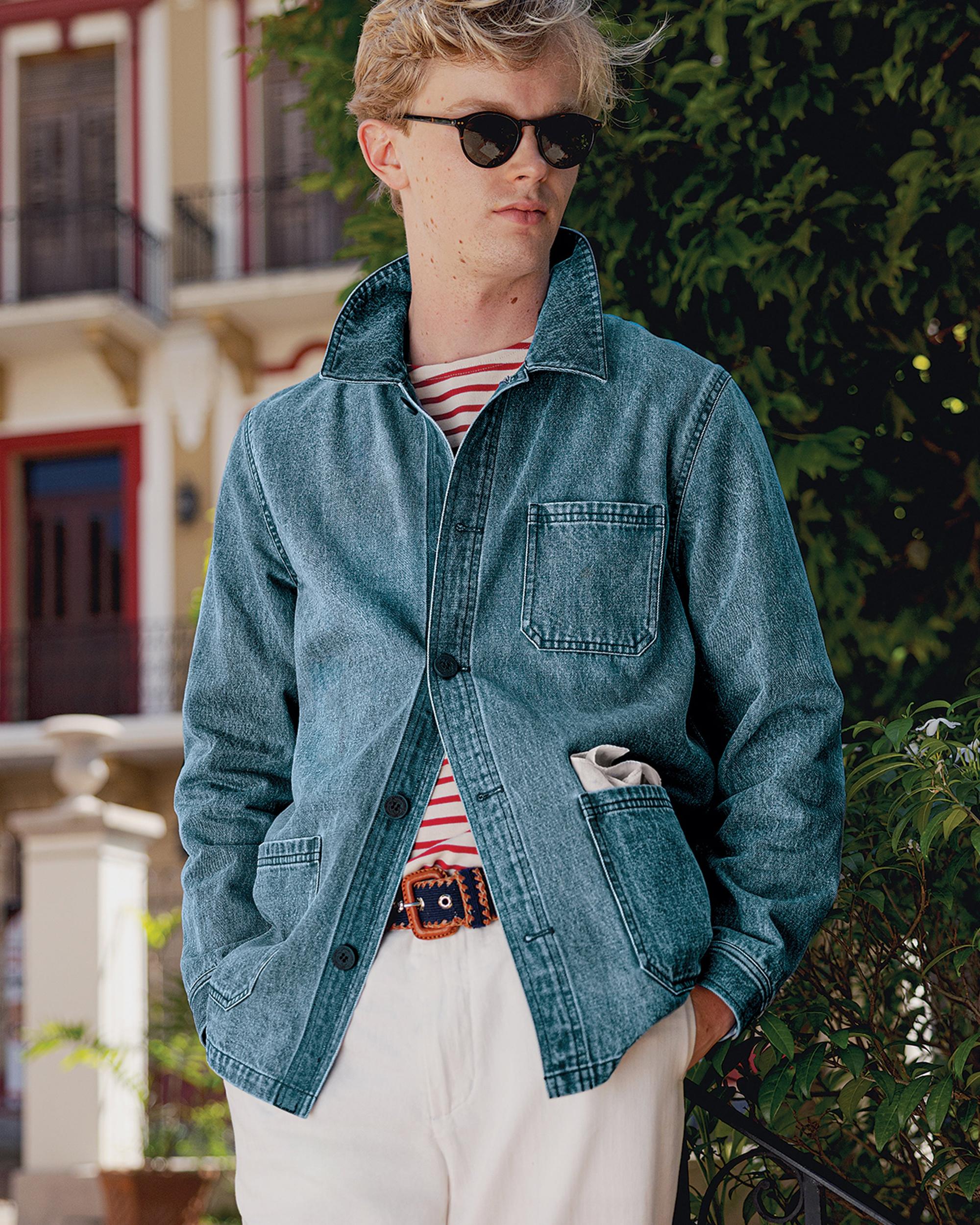 French Workman’s Jacket in Light Wash Denim Product Image