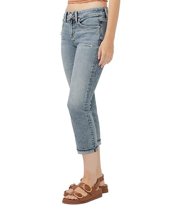 Silver Jeans Co. Mid Rise Curvy Fit Luxe Stretch Denim Capri Jeans Product Image