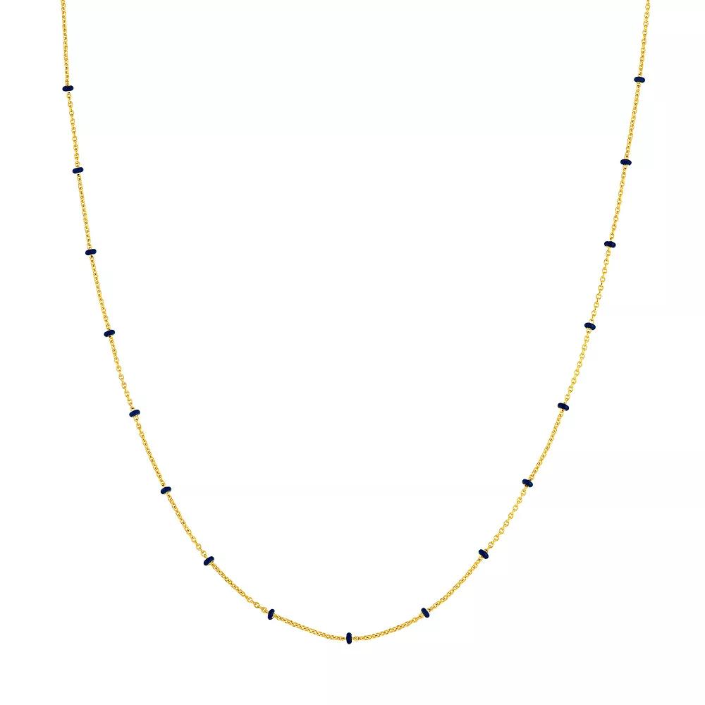 Color Romance 14k Gold Enamel Color Accent Saturn Chain Necklace, Women's, Size: 18", Blue Product Image