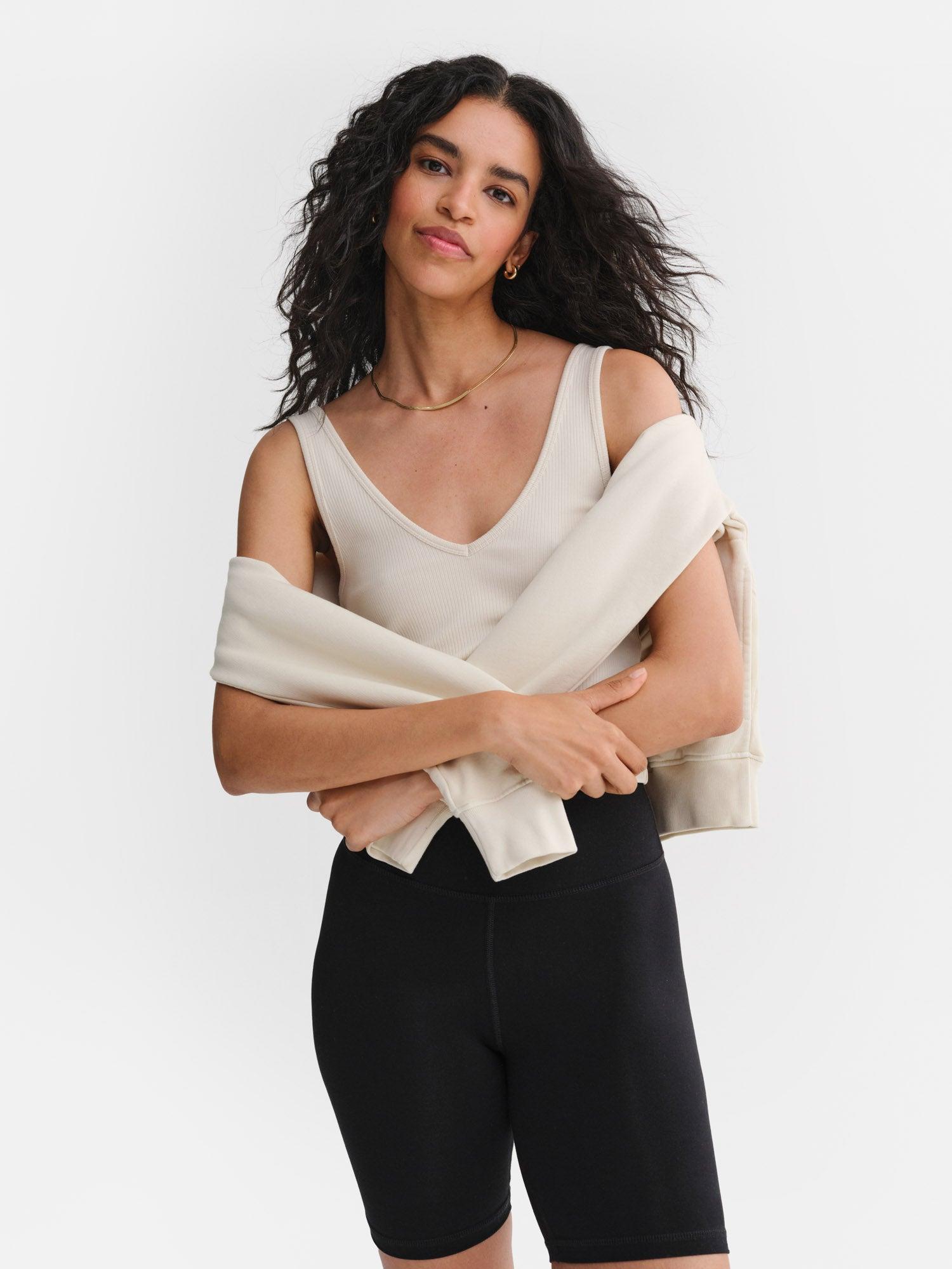 Tencel Rib Crop V-Tank Female Product Image