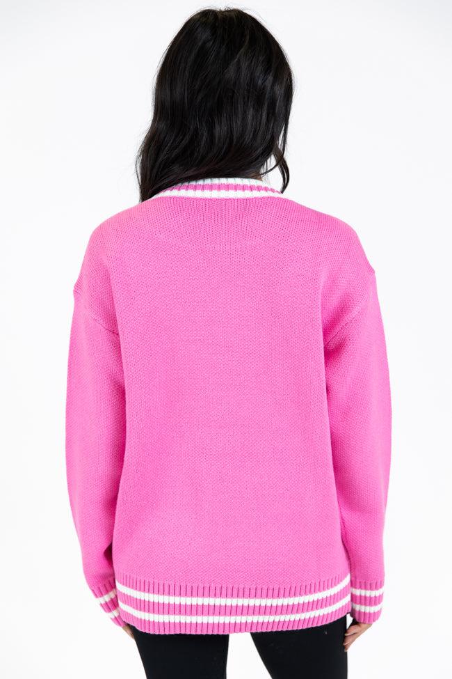 Varsity Ski Pink Sweater FINAL SALE Product Image