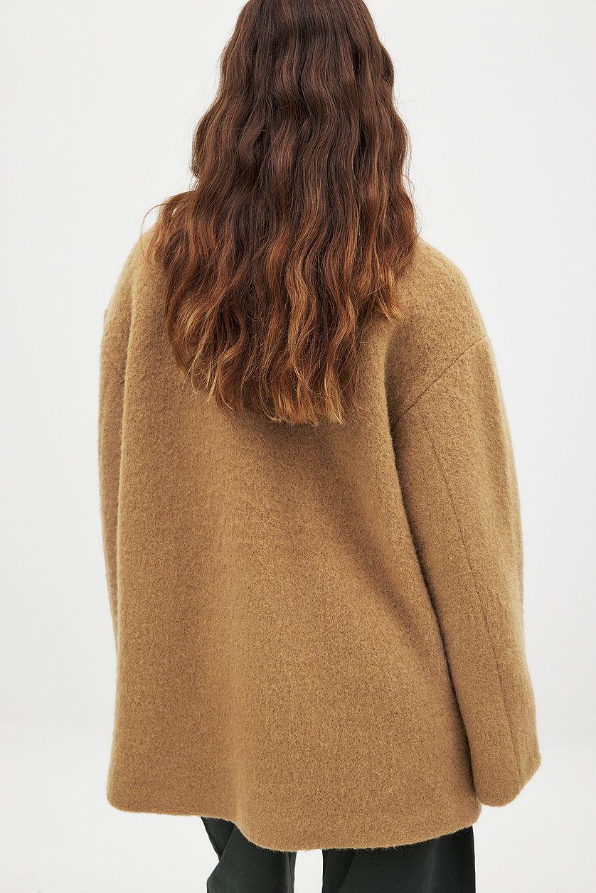 Fuzzy Wool Blend Coat Product Image
