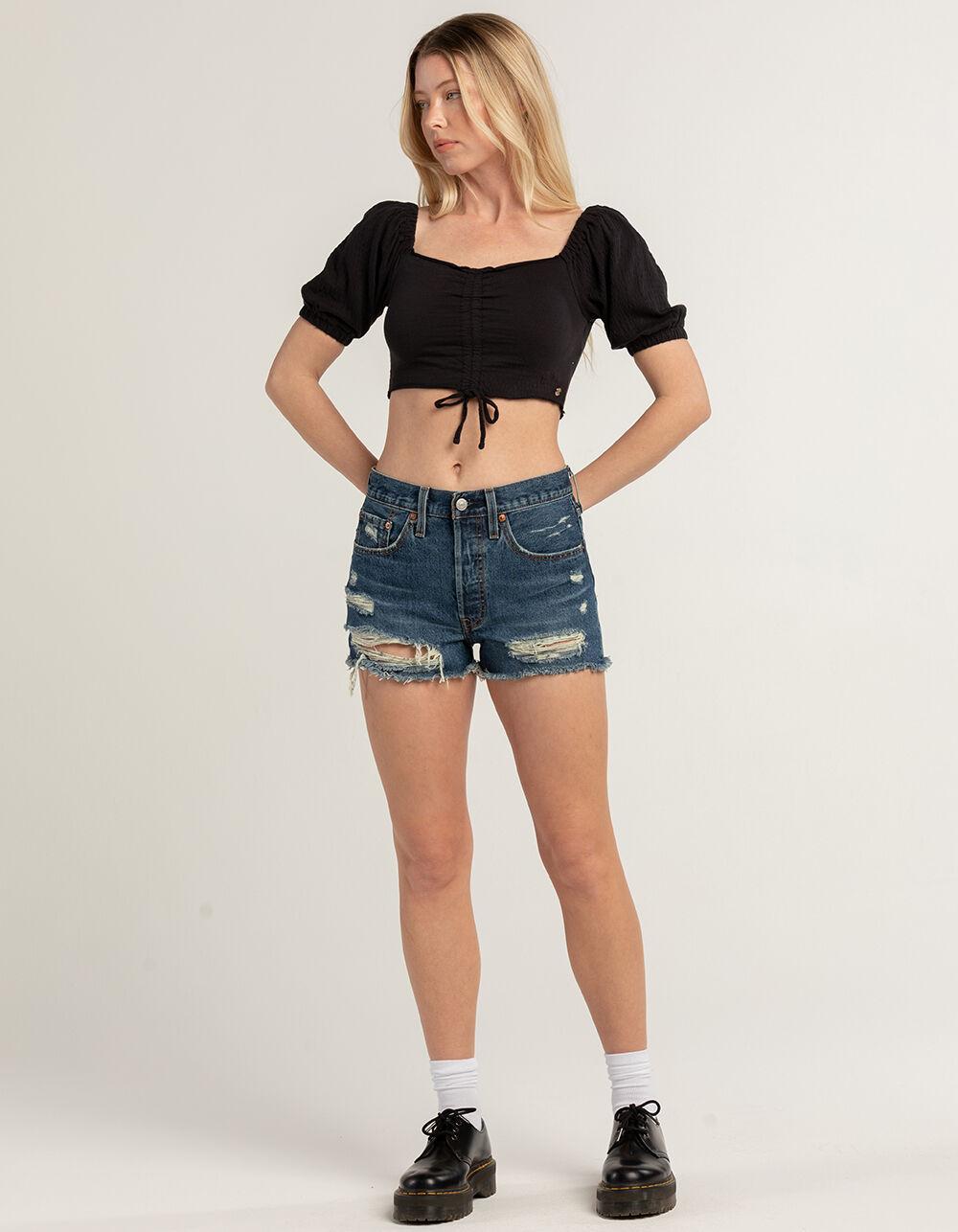 ROXY Flirty Walk Womens Crop Top - BLACK Product Image