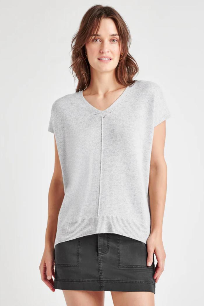 Jane Cashblend Sweater Vest- Ice Heather Grey Product Image