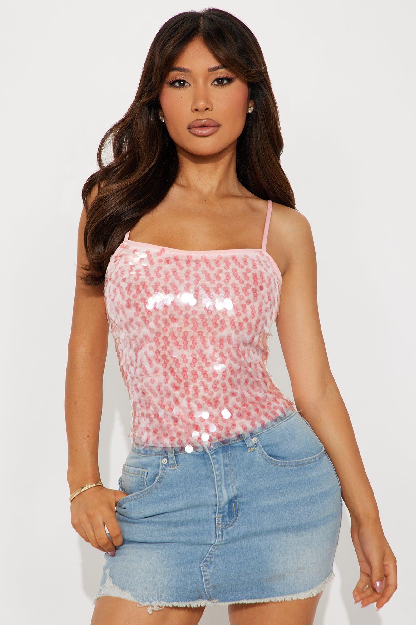 Inner Star Sequin Cami Top - Pink Female Product Image
