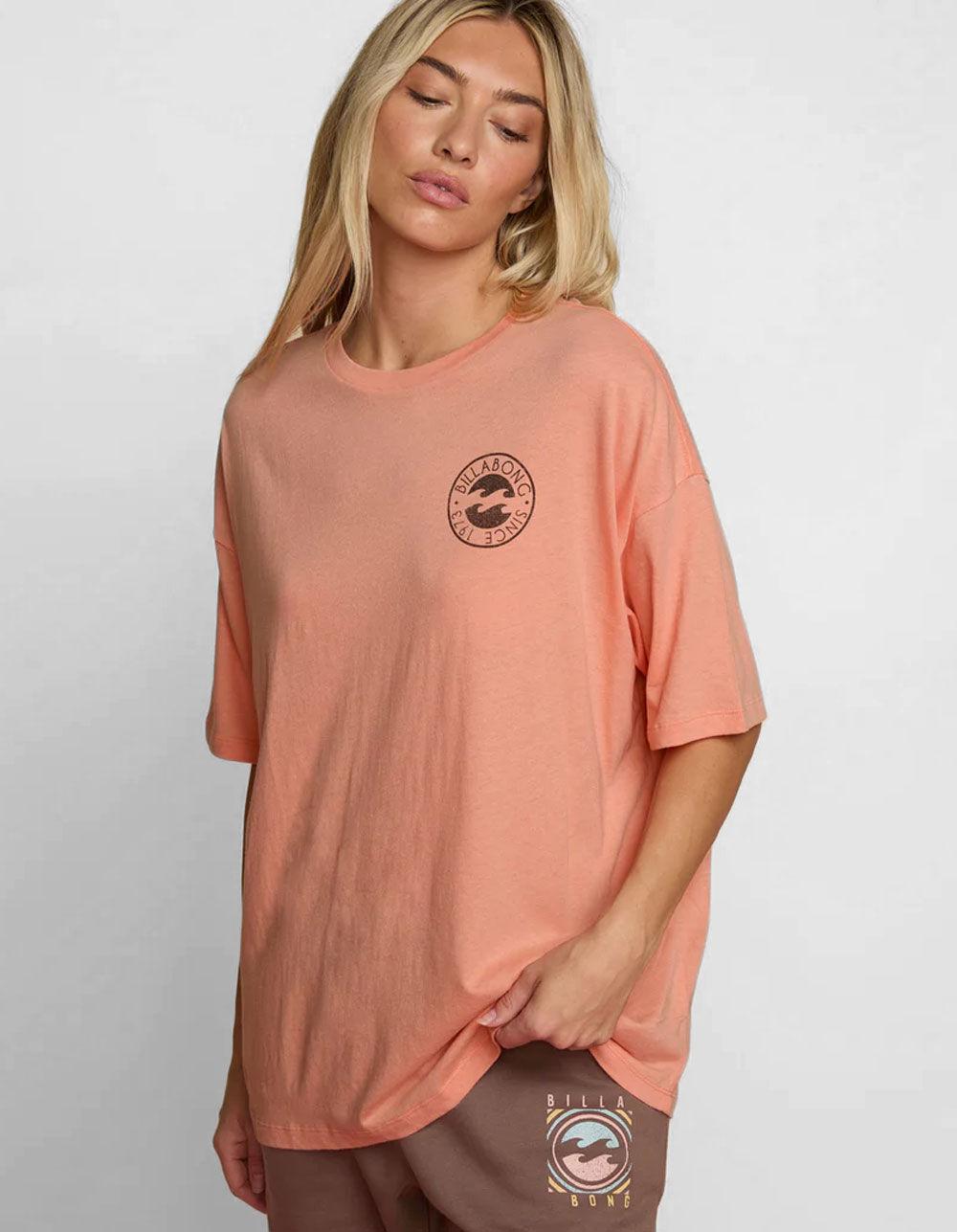 BILLABONG The Sun Is Coming Womens Oversized Tee - PEACH Product Image