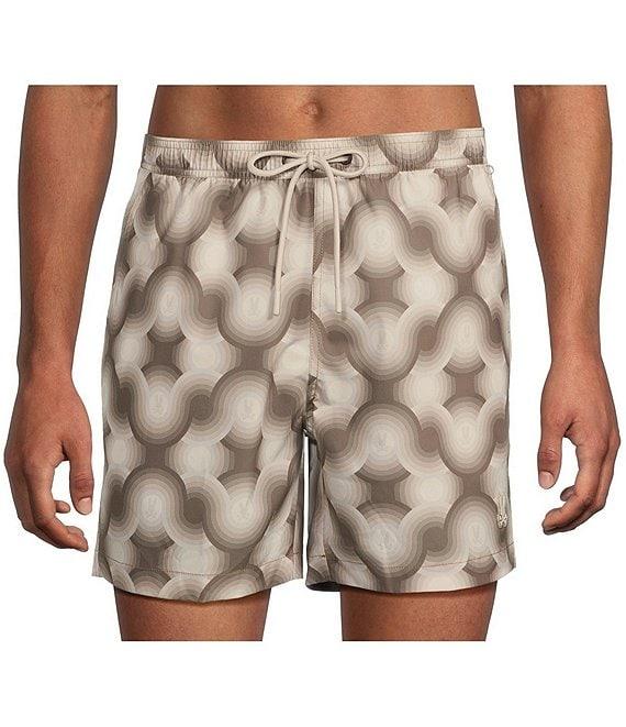 Psycho Bunny Paros 5 3/4#double; Inseam Printed Swim Trunks Product Image