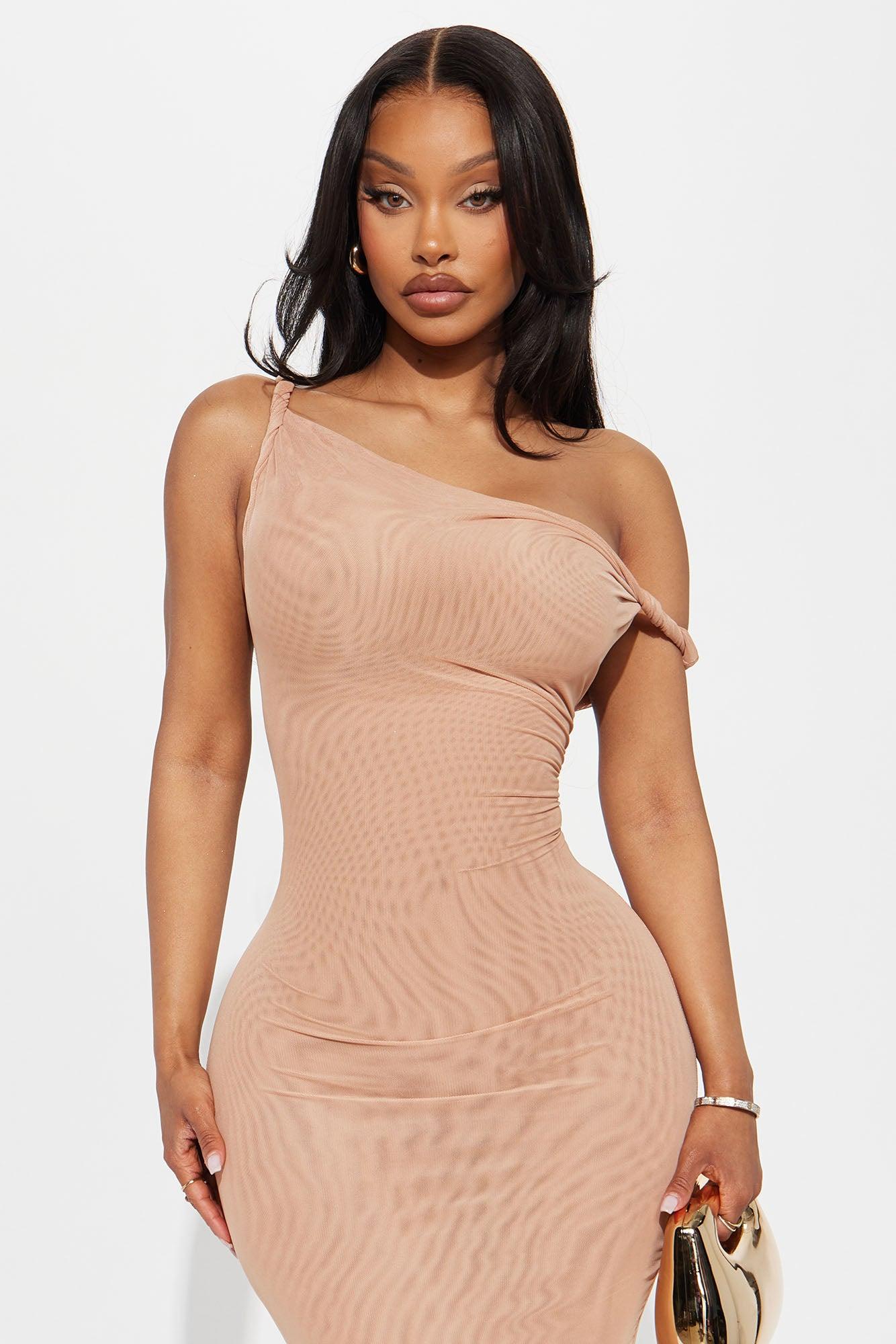 Barely There Sheer Maxi Dress - Nude Product Image