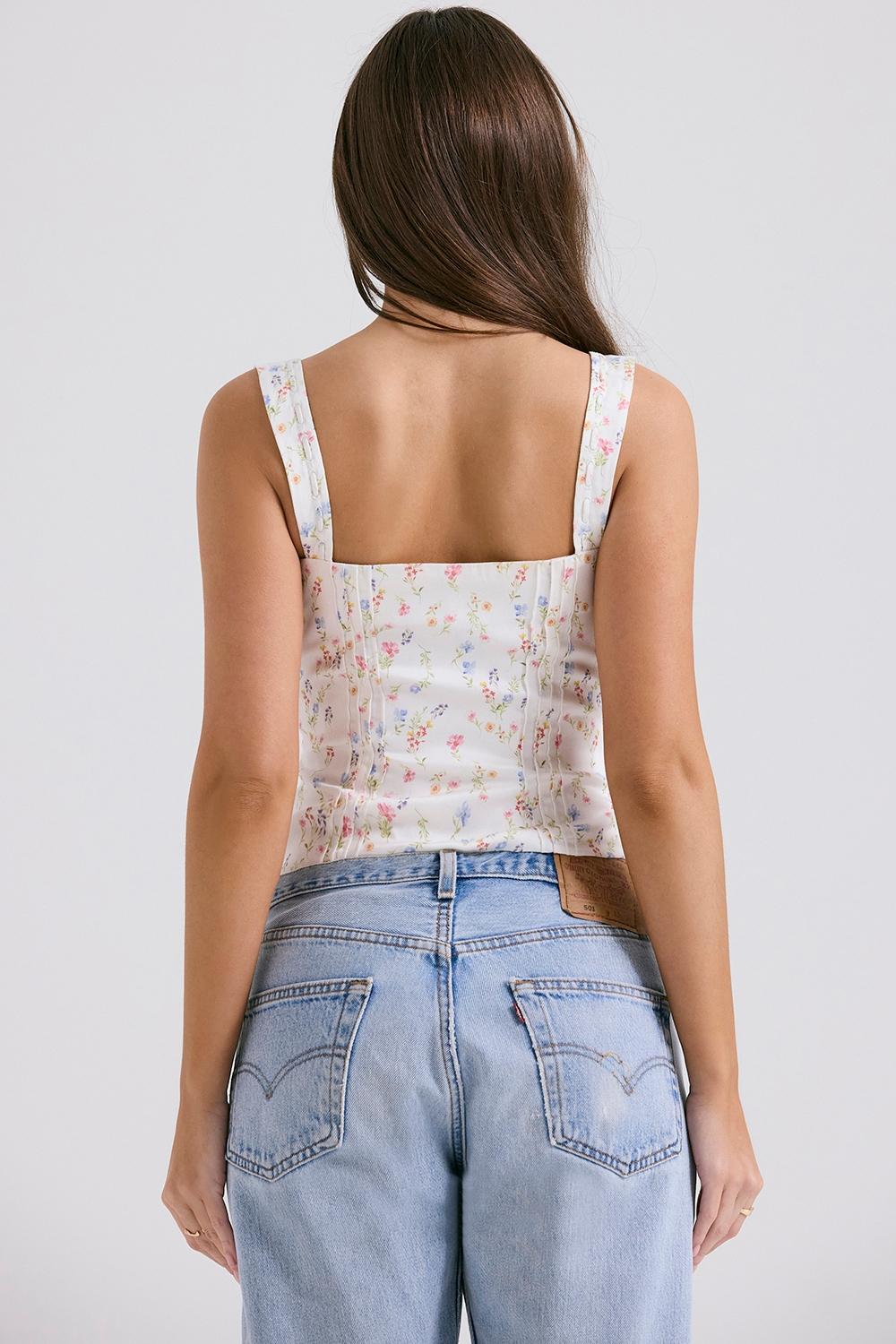 Chicca  white posy print top Product Image