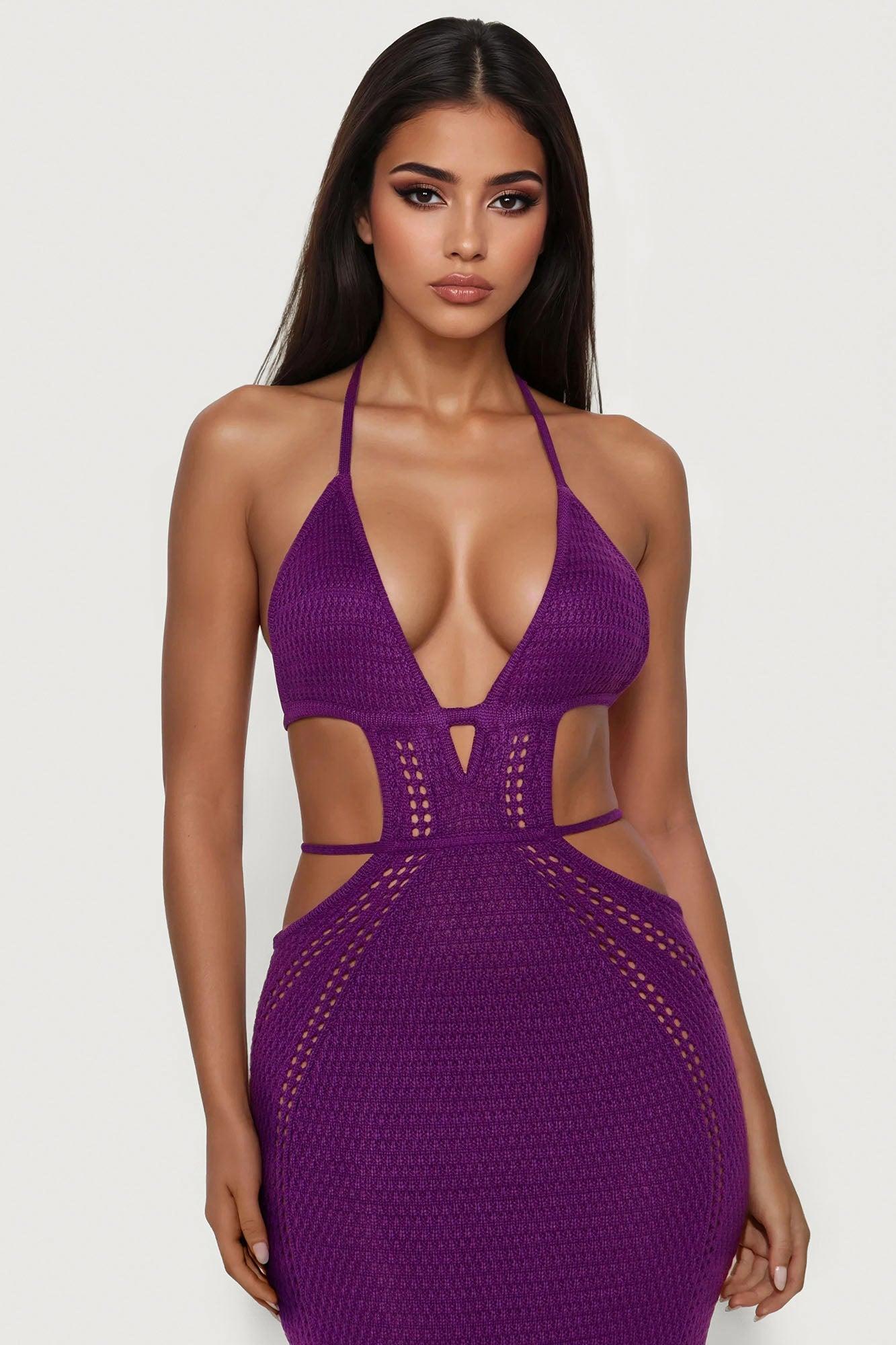 Easy Breezy Crochet Maxi Dress - Plum Female Product Image