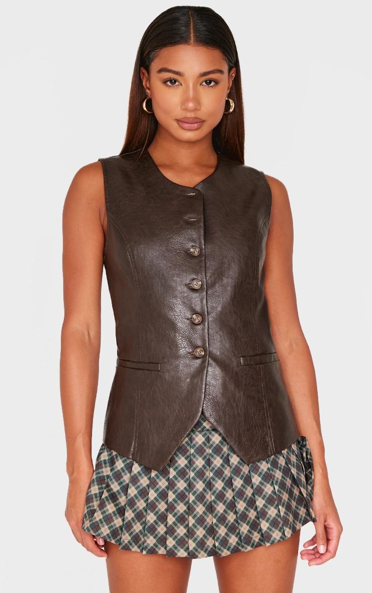  Green Check Box Pleat Mini Skort Product Image