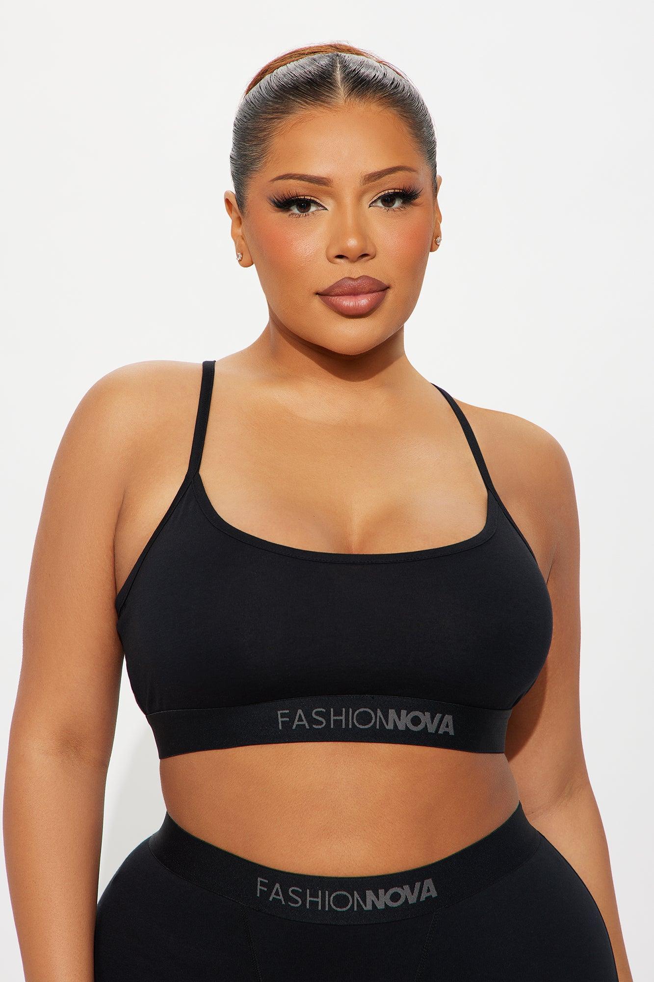 FN Mood Scoop Cami Cotton Bra - Black Female Product Image
