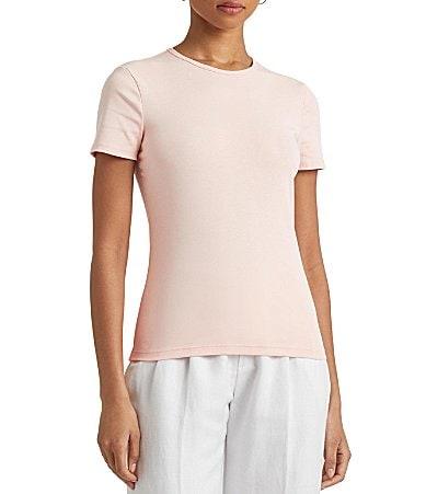 Lauren Ralph Lauren Short Sleeve Round Neck Stretch Cotton T Product Image