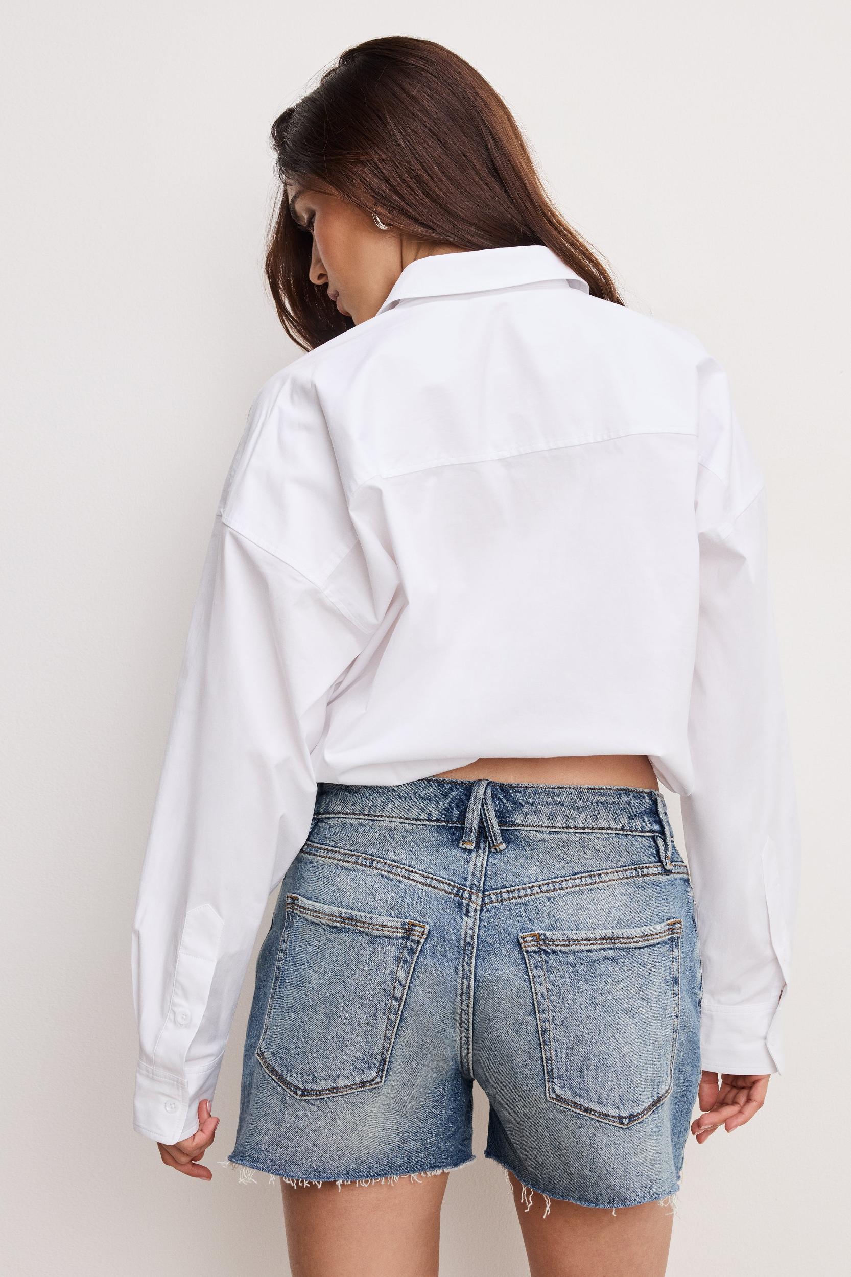 POPLIN BUBBLE SHIRT | WHITE001 Product Image
