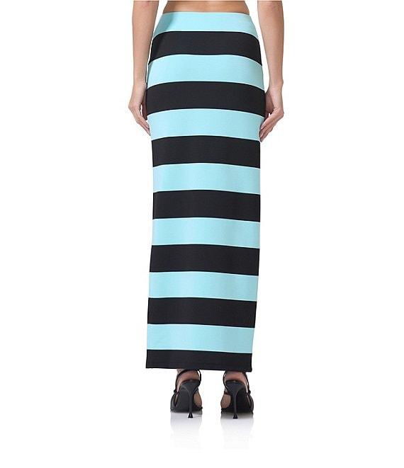 AFRM Franny Stripe Printed Matte Scuba Coordinating Maxi Skirt Product Image