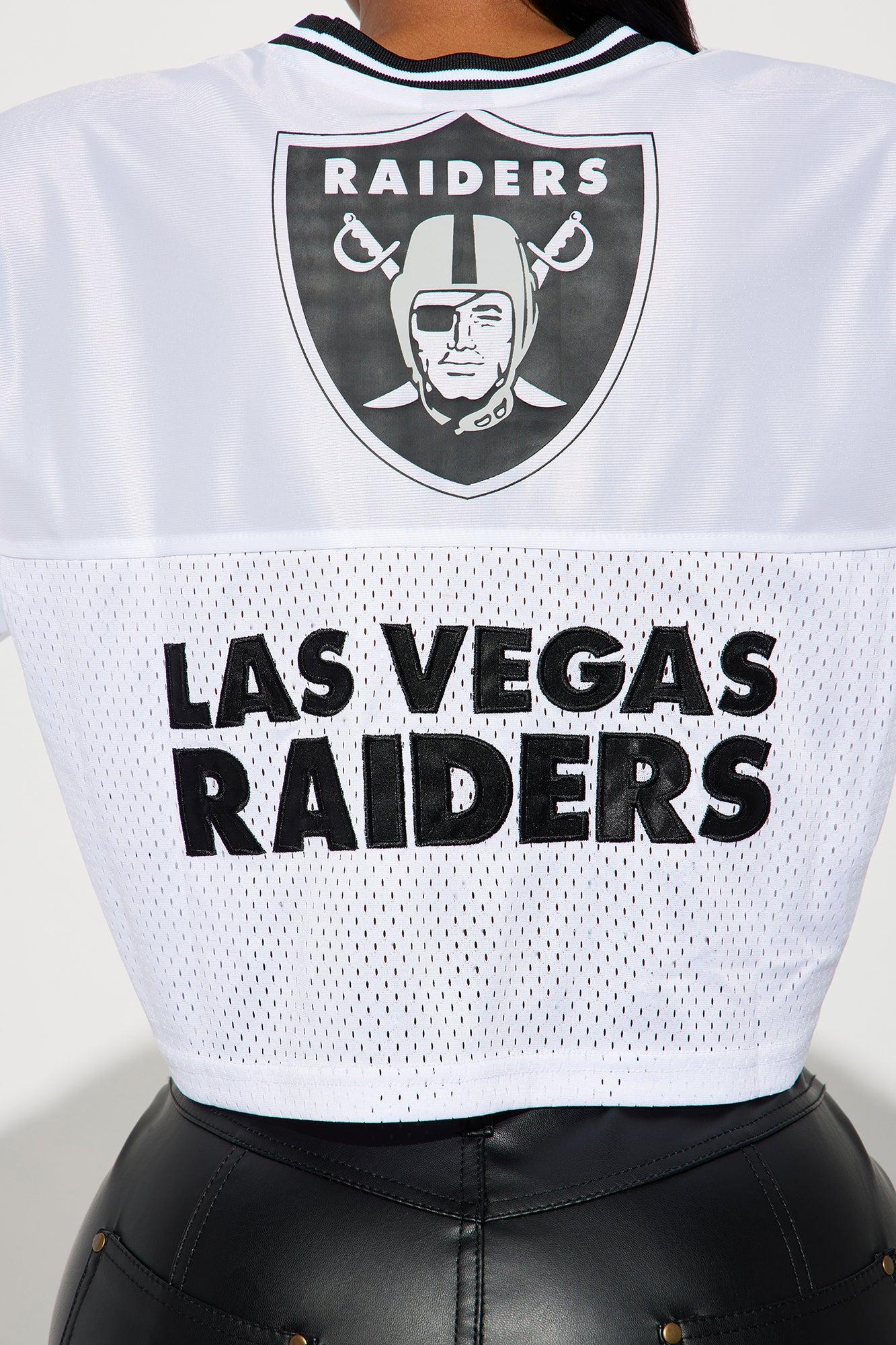 Raiders Fight Song Cropped Mesh Top - White/combo Female Product Image
