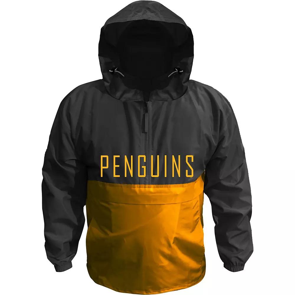 Men's Black Pittsburgh Penguins Big & Tall Anorak Half-Zip Pullover Hoodie, Size: 5XB Product Image