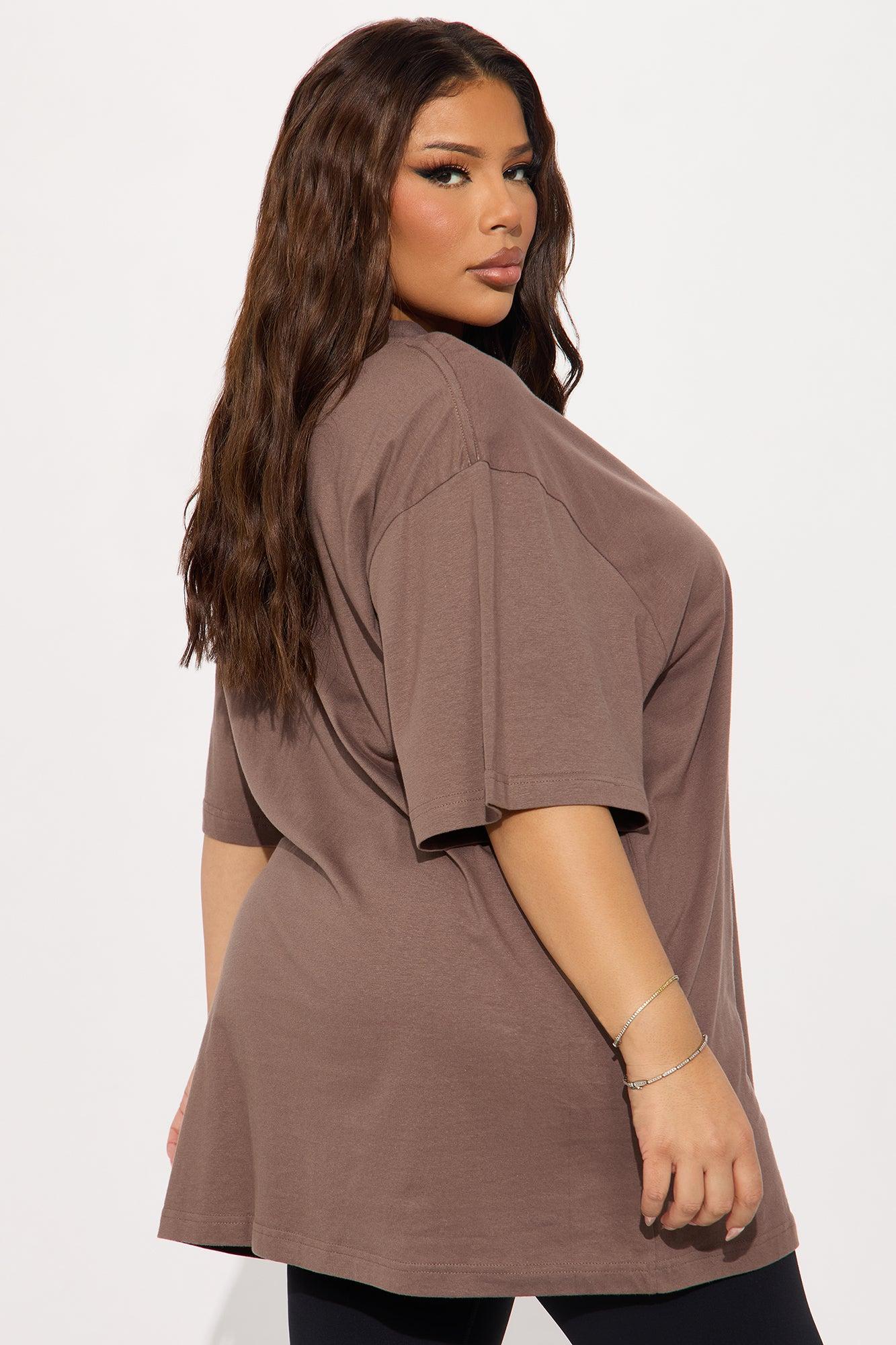 The Oversized Boyfriend Tee - Brown Product Image