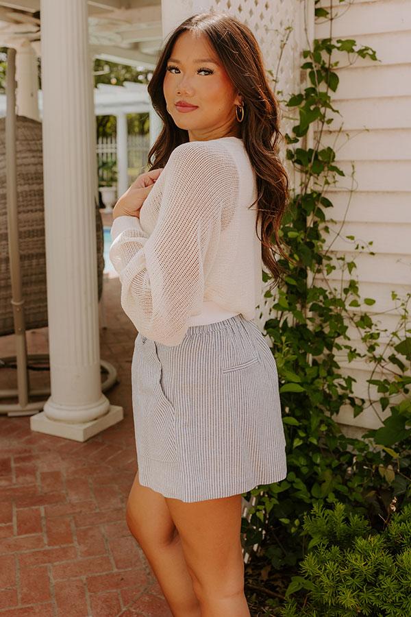 Chic Moment Linen-Blend Knit Shrug in Ivory Product Image