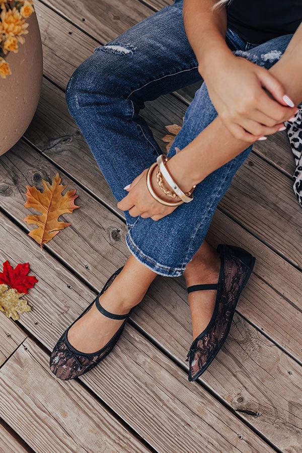 The Myla Lace Flats in Black Product Image