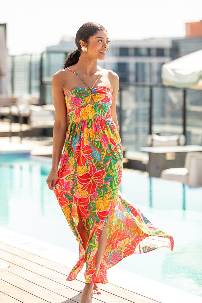 Keep It Floral Pink Printed Dress Product Image