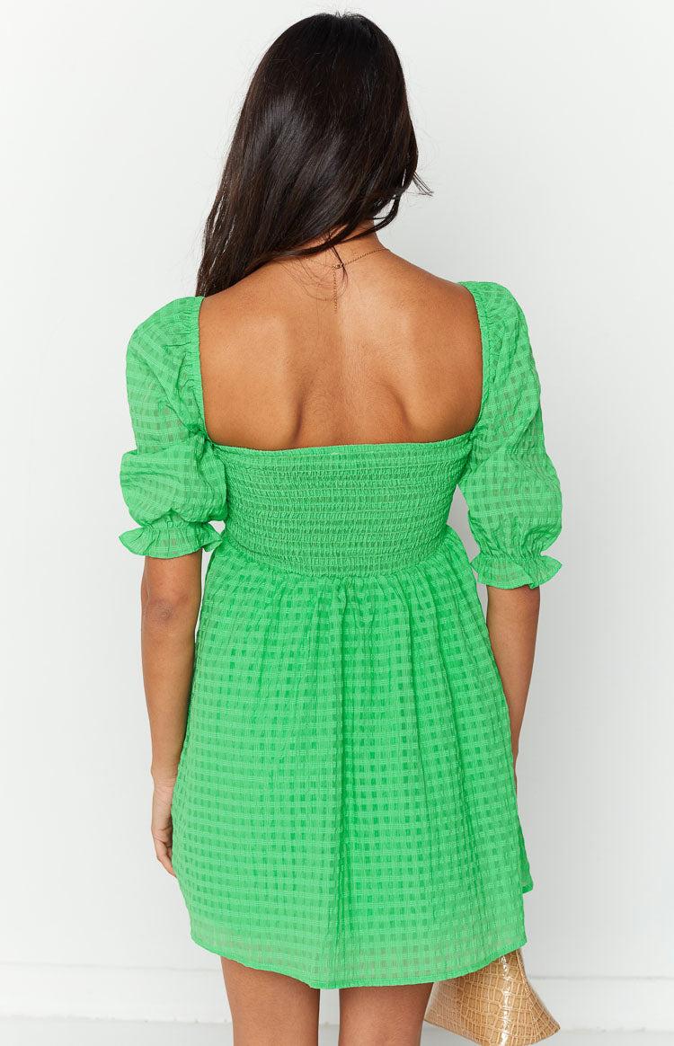 Rubi Green Babydoll Mini Dress Product Image