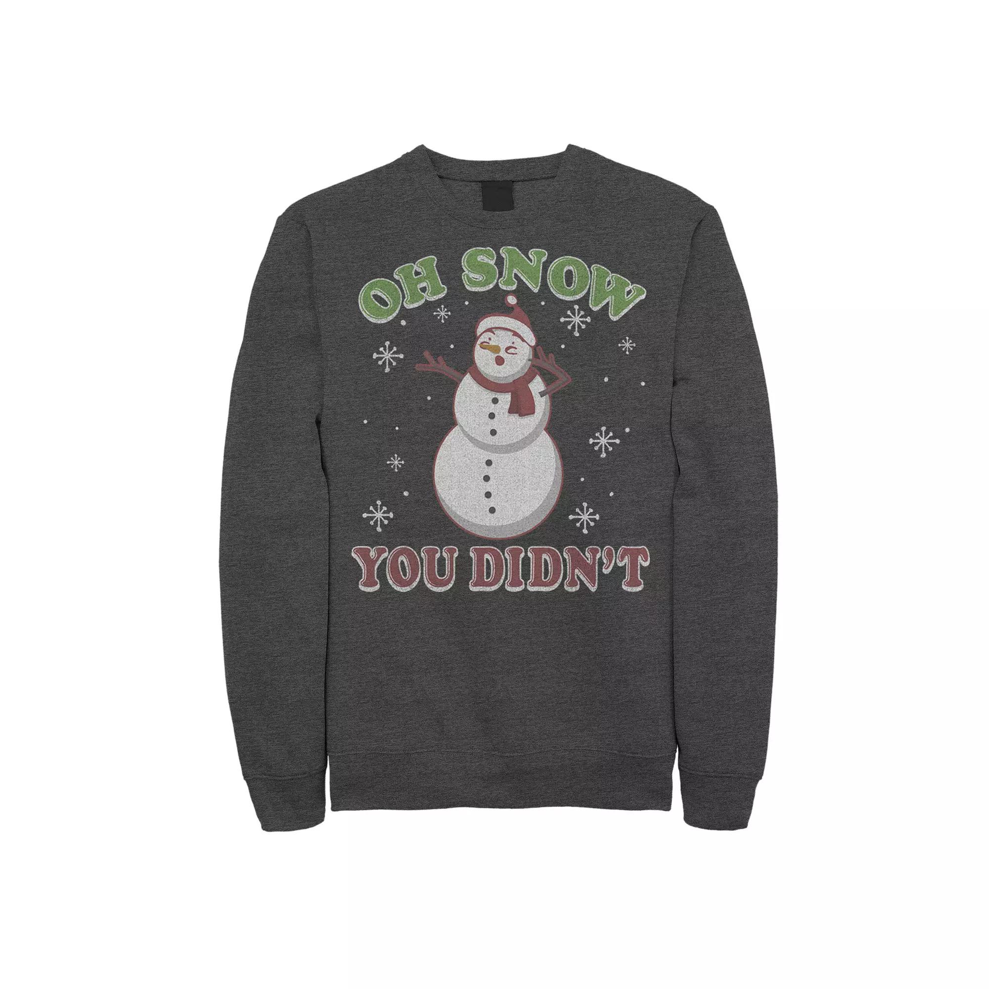Men's Snowman Oh Snow You Didn't Christmas Sweatshirt,  Product Image