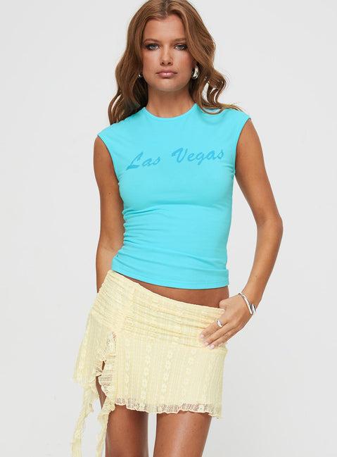 Maidie Lace Asymmetric Ruffle Mini Skirt Cream Product Image