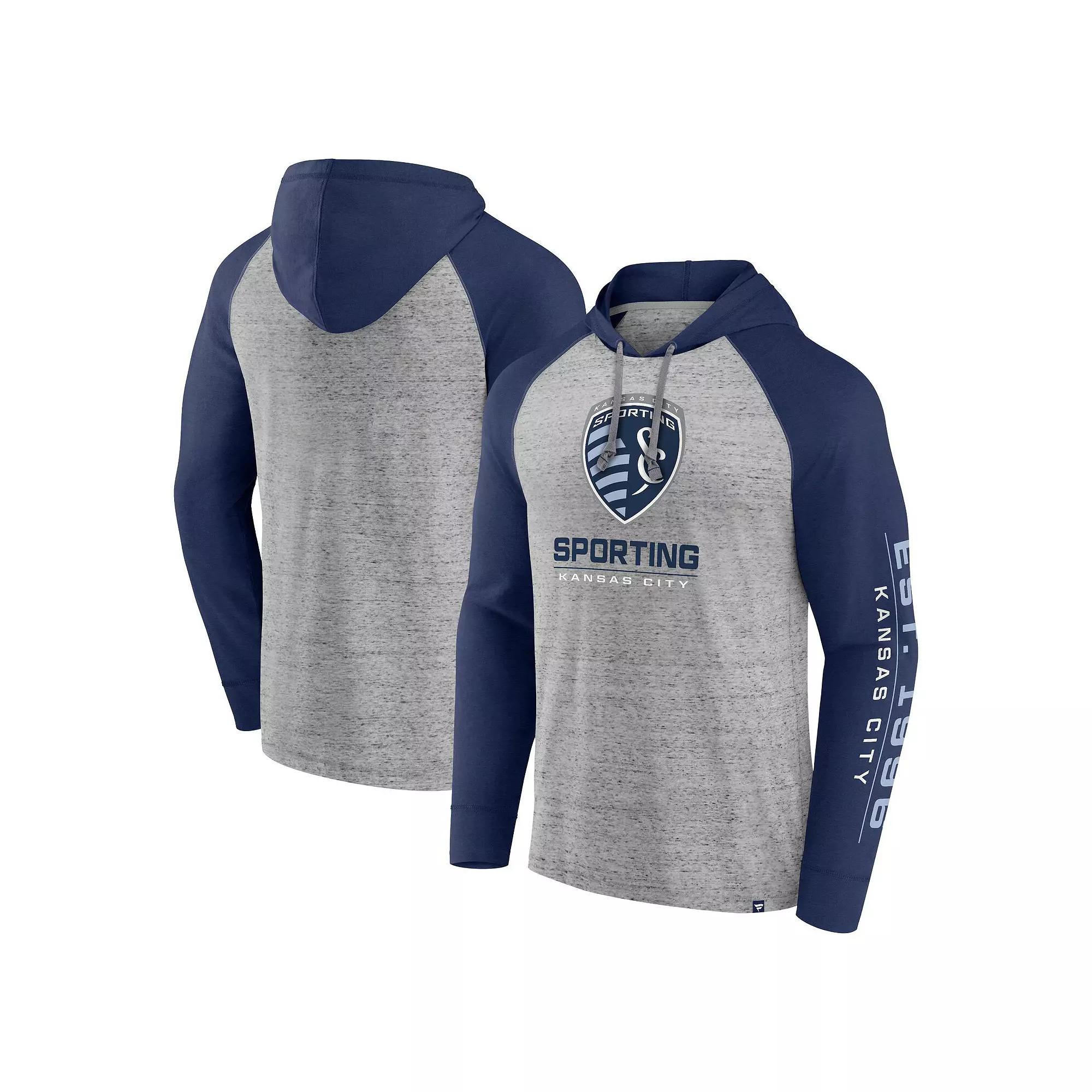 Men's Fanatics Branded Steel Philadelphia Union Deflection Raglan Pullover Hoodie, Size: 3XL, Uni Silver Product Image