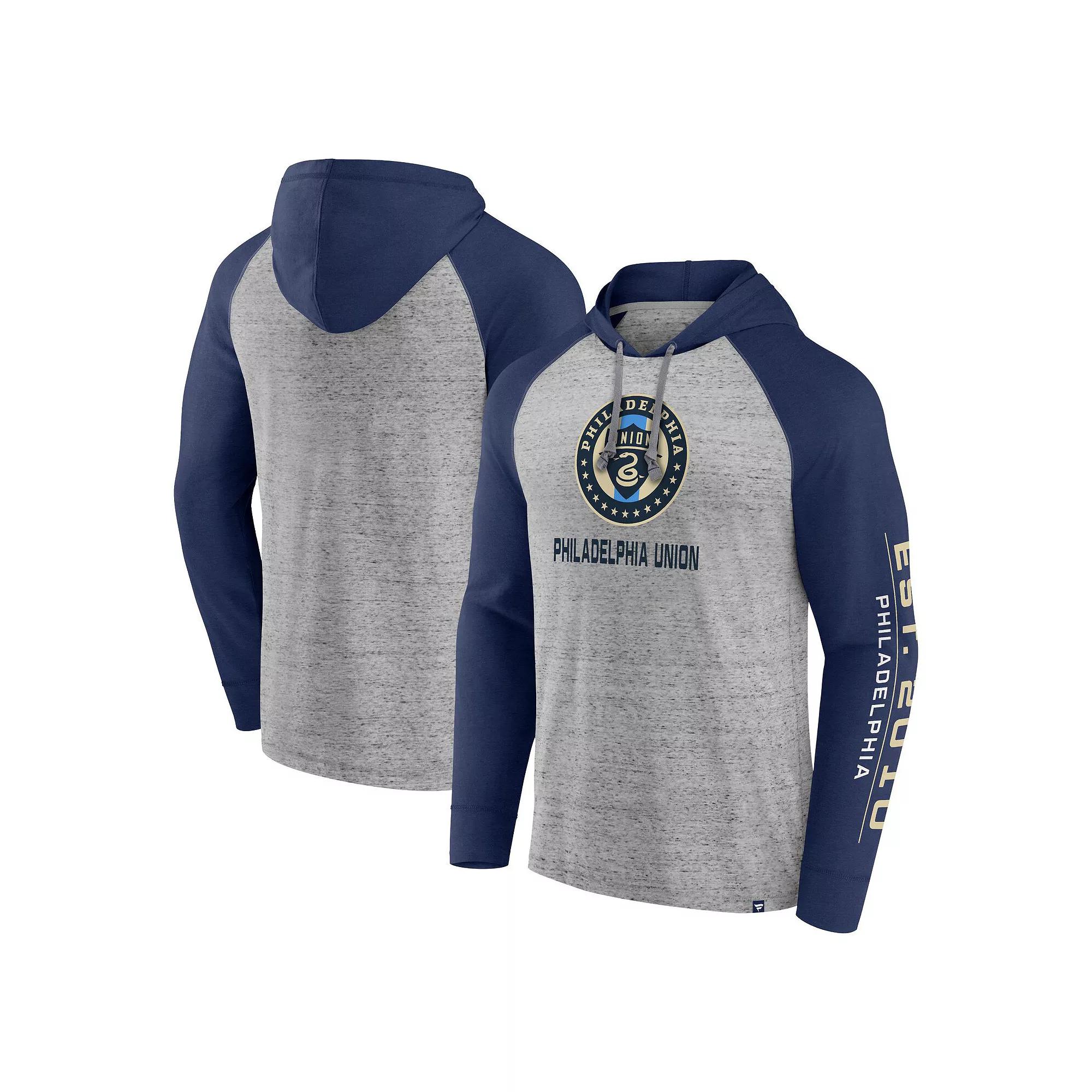 Men's Fanatics Branded Steel Philadelphia Union Deflection Raglan Pullover Hoodie, Size: 3XL, Uni Silver Product Image