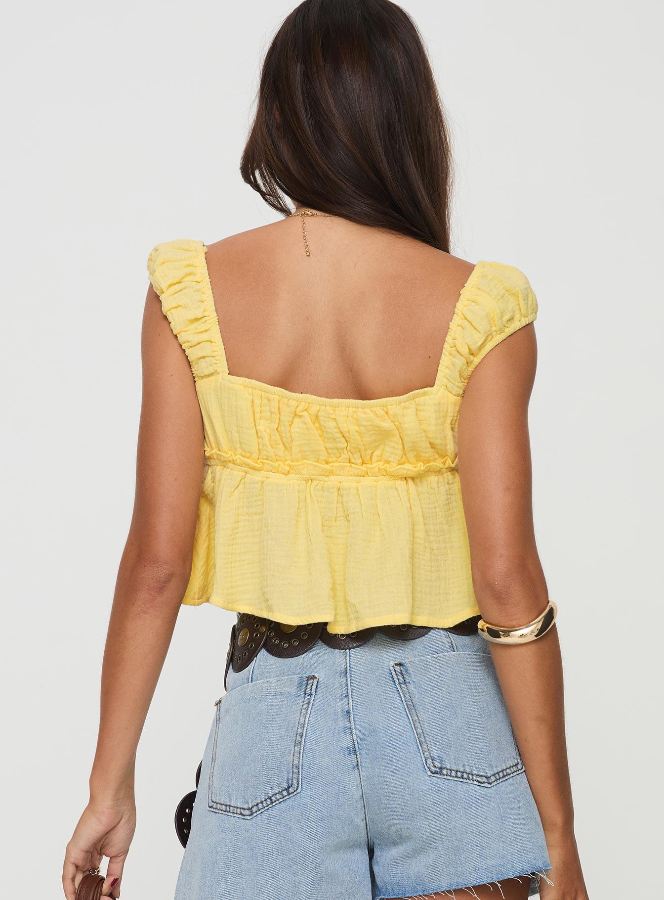 Contardo Short Sleeve Top Yellow Product Image