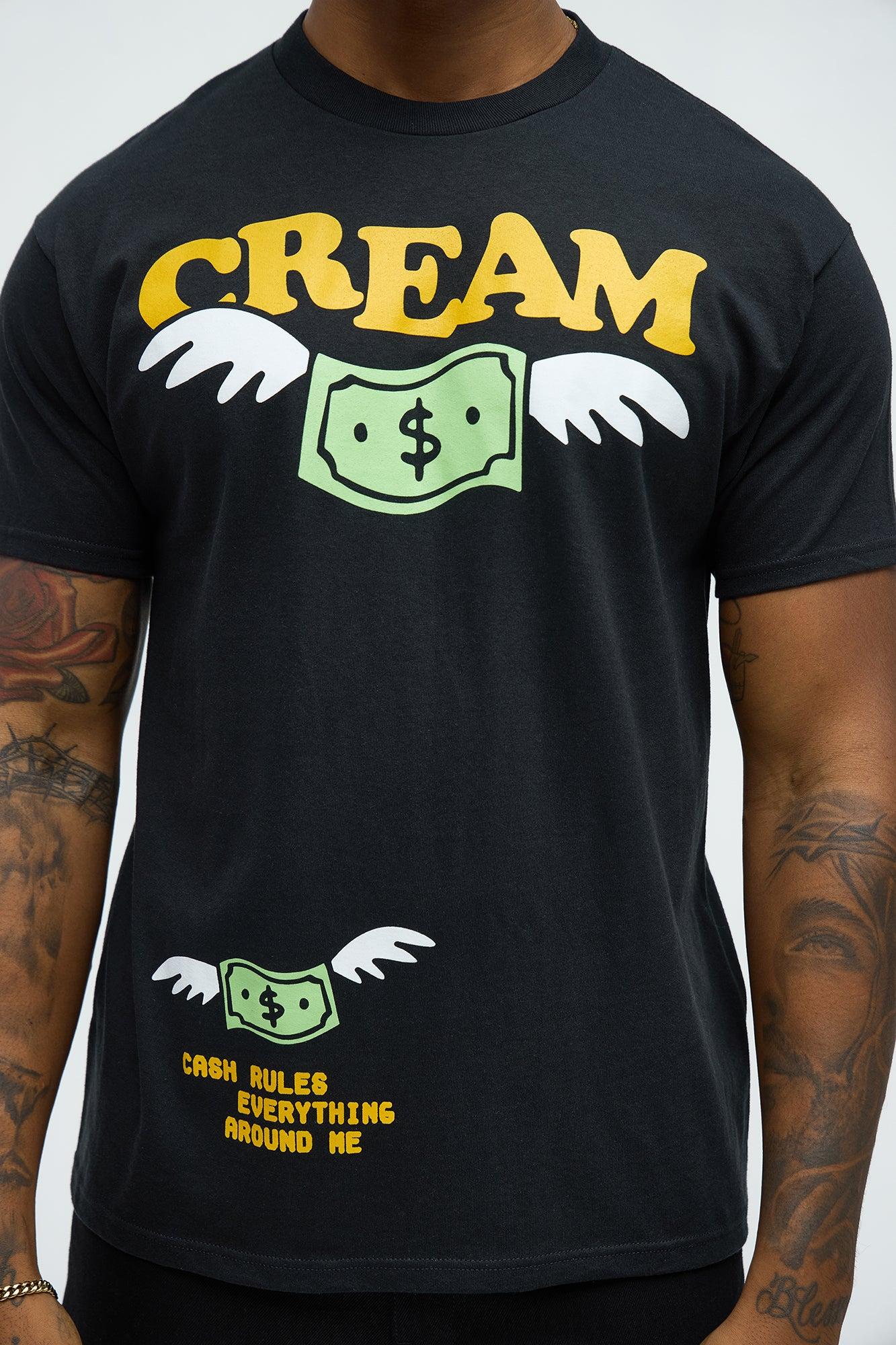 Flying Money Short Sleeve Crew Neck T shirt - Black Product Image