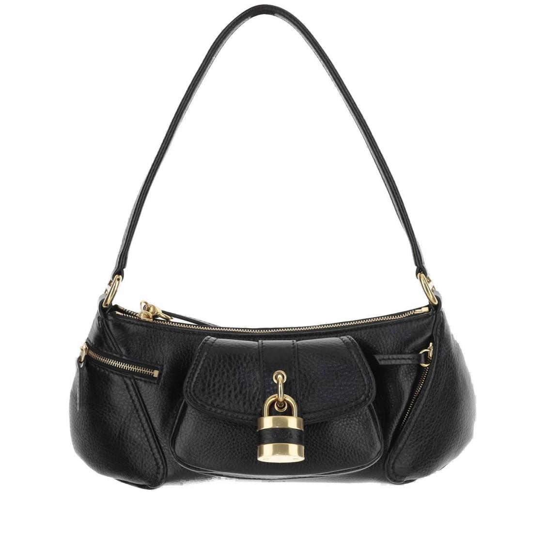CHLOÉ The 99 Embellished Textured-leather Shoulder Bag In Black Product Image