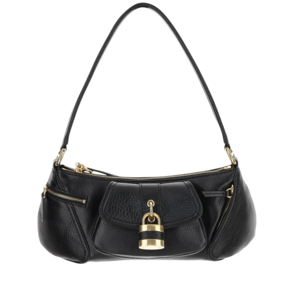 CHLOÉ The 99 Embellished Textured-leather Shoulder Bag In Black Product Image