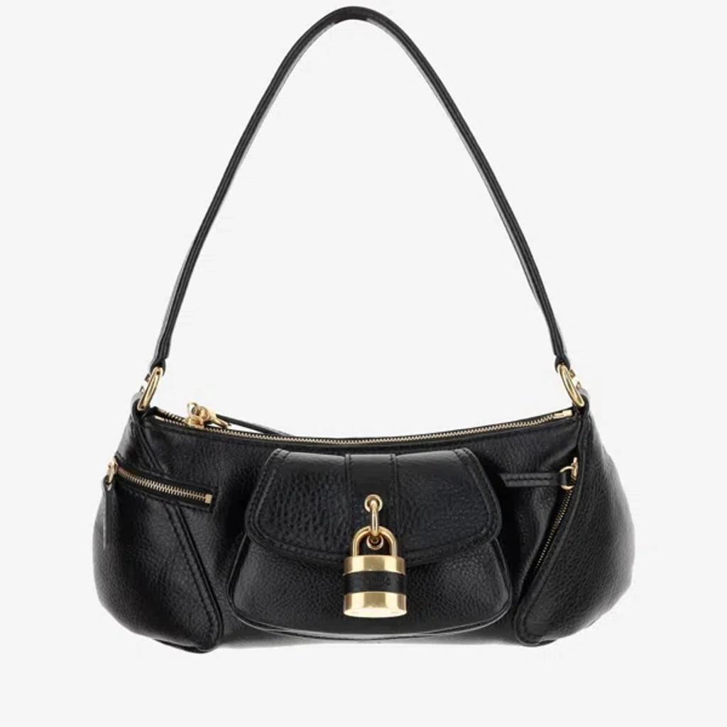 CHLOÉ The 99 Embellished Textured-leather Shoulder Bag In Black Product Image