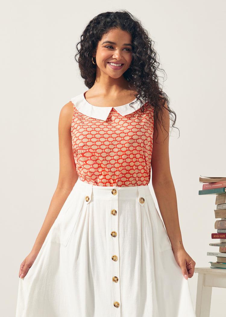 The Class Act Collar Top Product Image