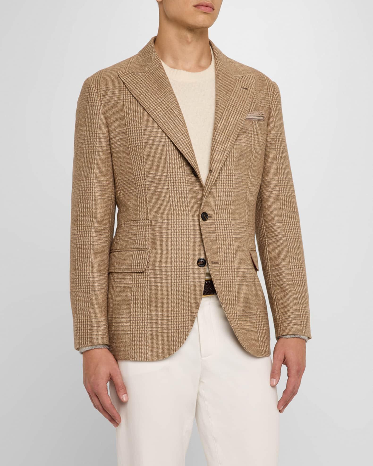 Men's Prince of Wales Single-Breasted Sport Coat Product Image