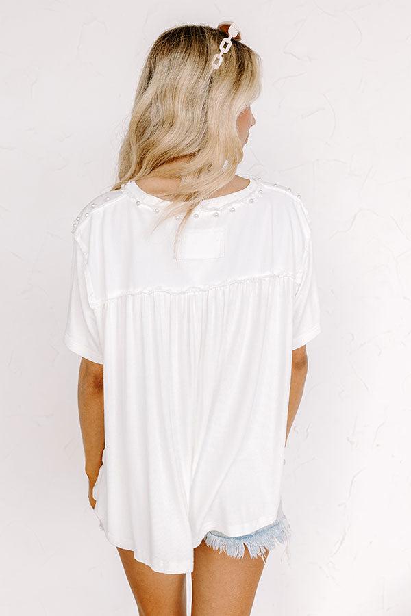 Poised Romance Embellished Top In White Product Image