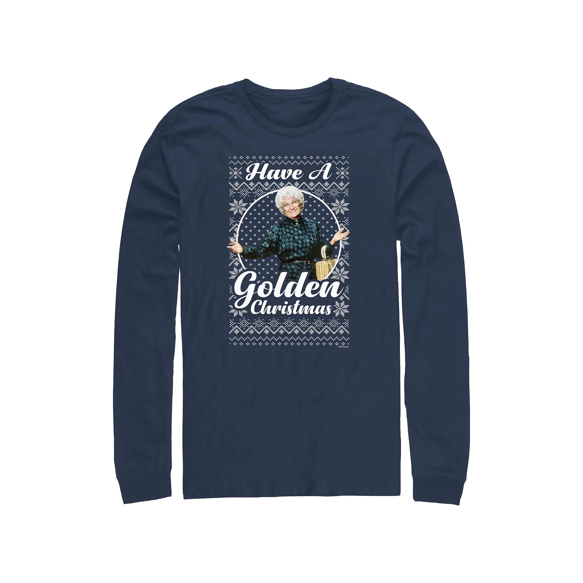 Big & Tall The Golden Girls Sophia Have A Golden Christmas Long Sleeve Graphic Tee, Men's, Size: 3XL Tall, Blue Product Image