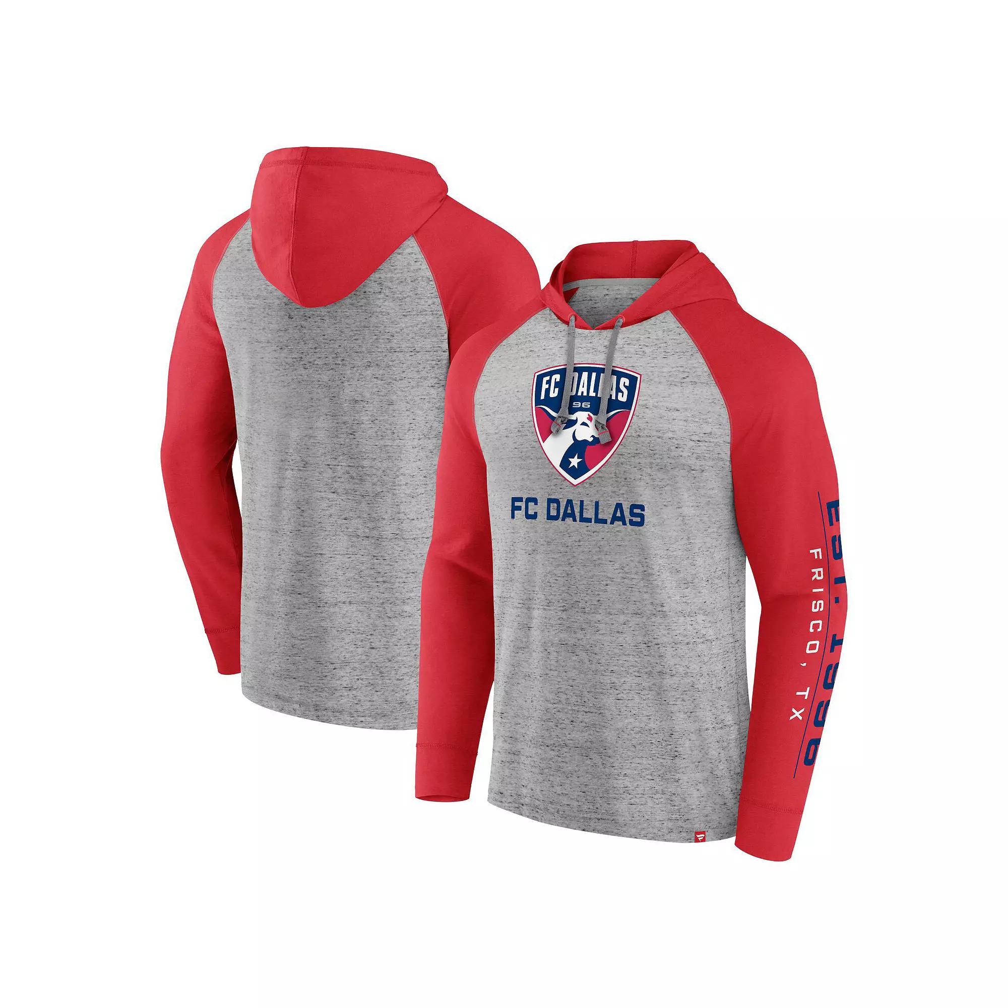 Men's Fanatics Branded Steel FC Dallas Deflection Raglan Pullover Hoodie, Size: 2XL, Fcd Silver Product Image