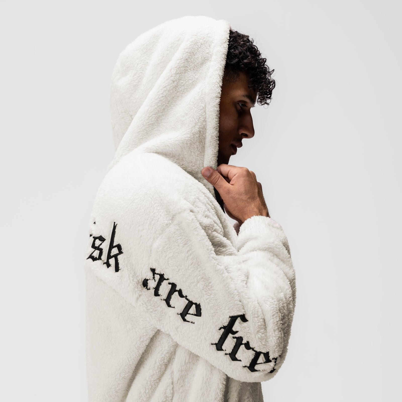 0887. Sherpa Recovery Full Zip Hoodie - Ivory Cream/Black Product Image