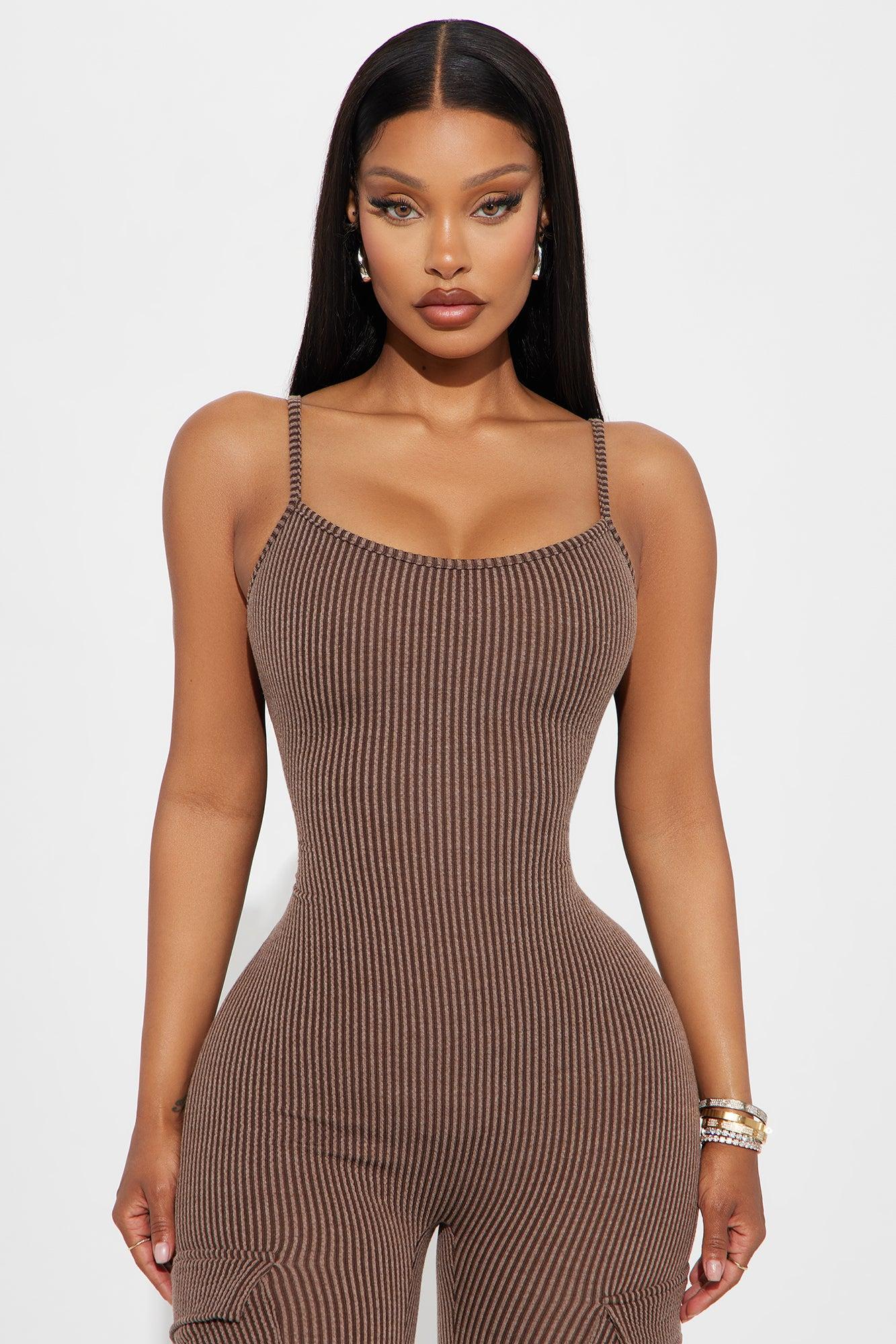 Everyday Grind Jumpsuit Set - Brown Product Image