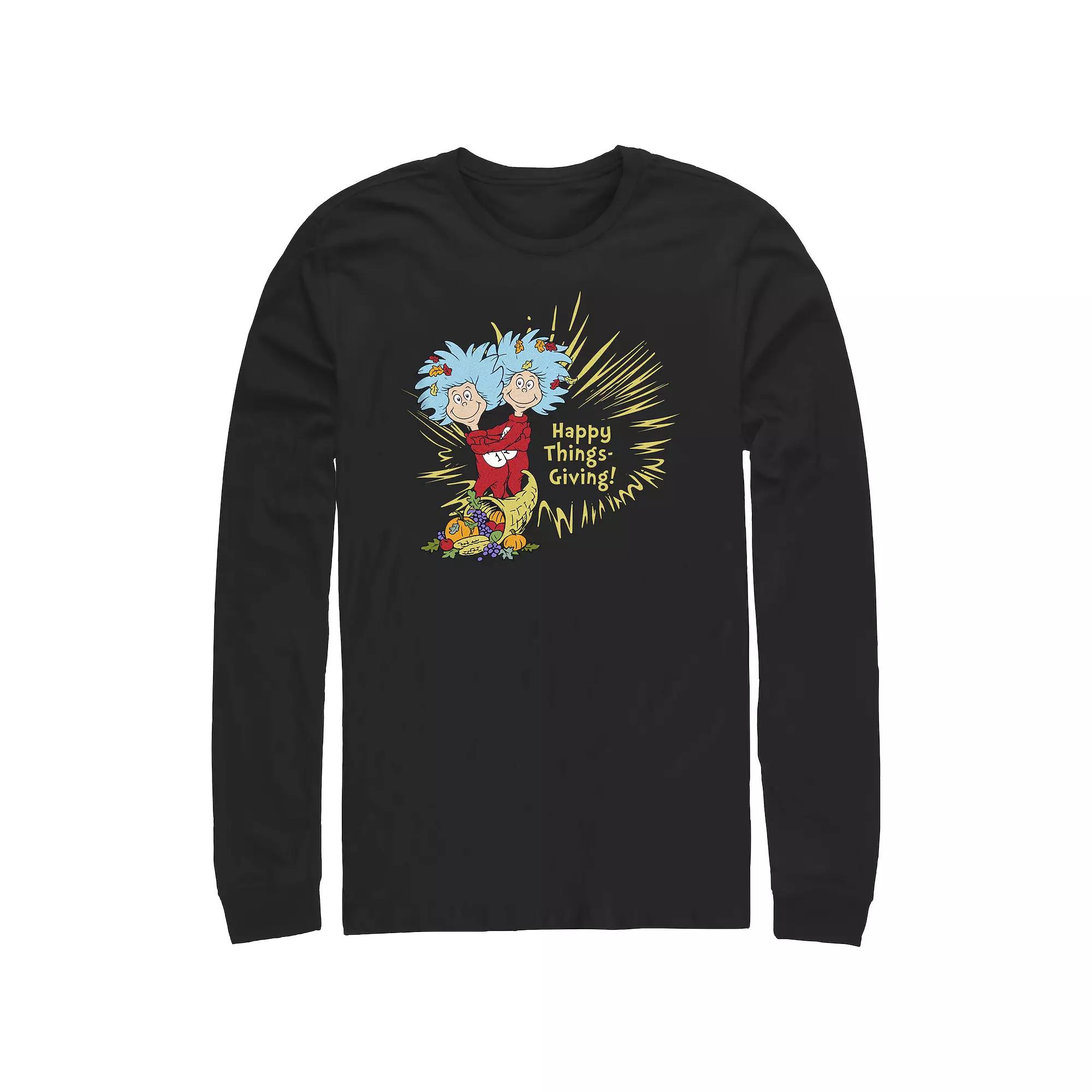 Men's Dr. Seuss Happy Things-Giving! Long Sleeve Graphic Tee,  Product Image