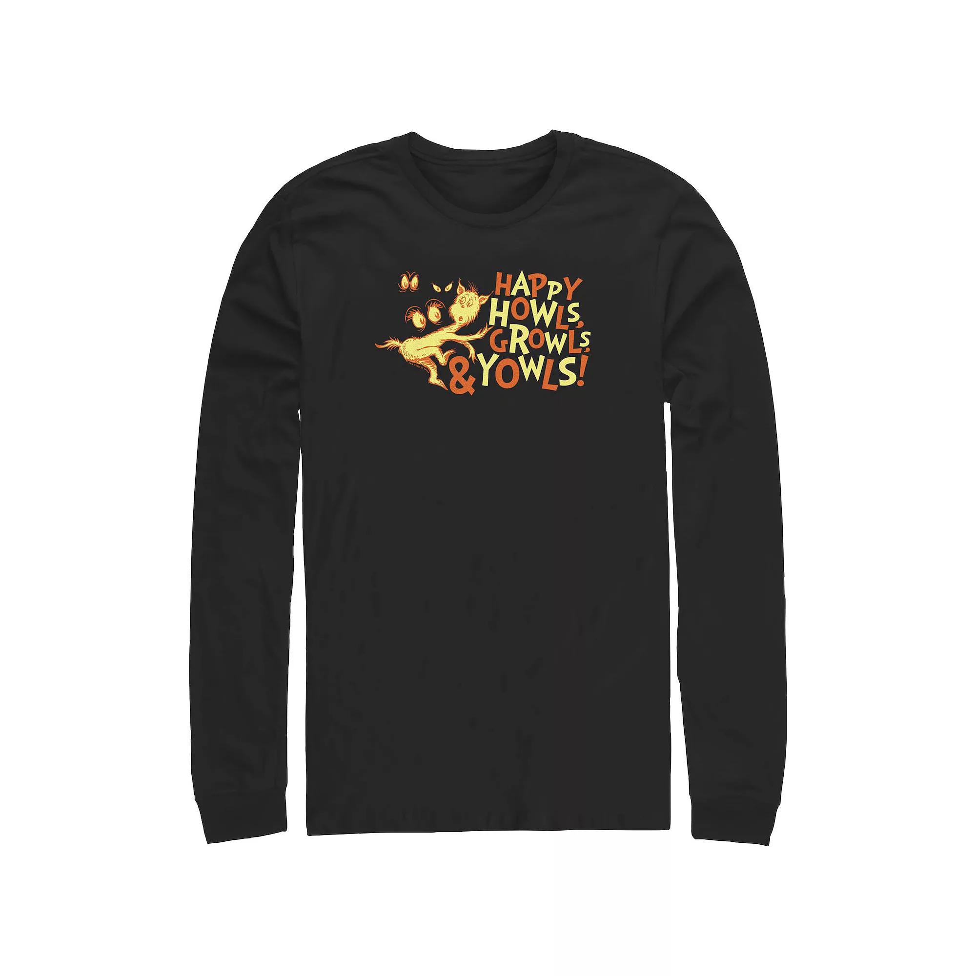 Men's Dr. Seuss Happy Howls Growls And Youwls Long Sleeve Graphic Tee,  Product Image