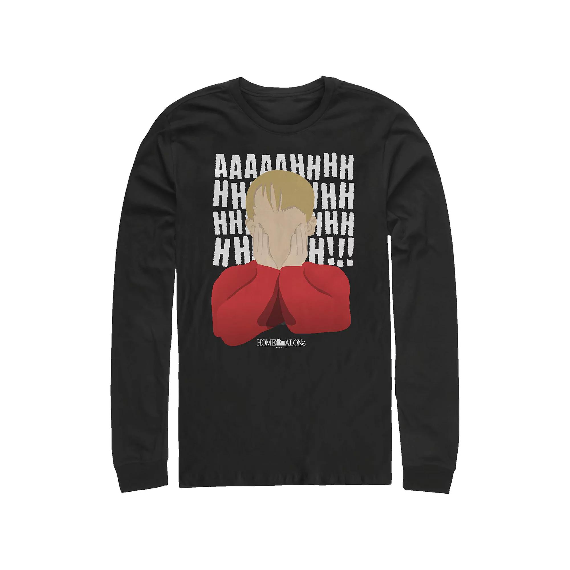 Big & Tall Home Alone Kevin's Scream Long Sleeve Graphic Tee, Men's, Size: 3XL, Black Product Image