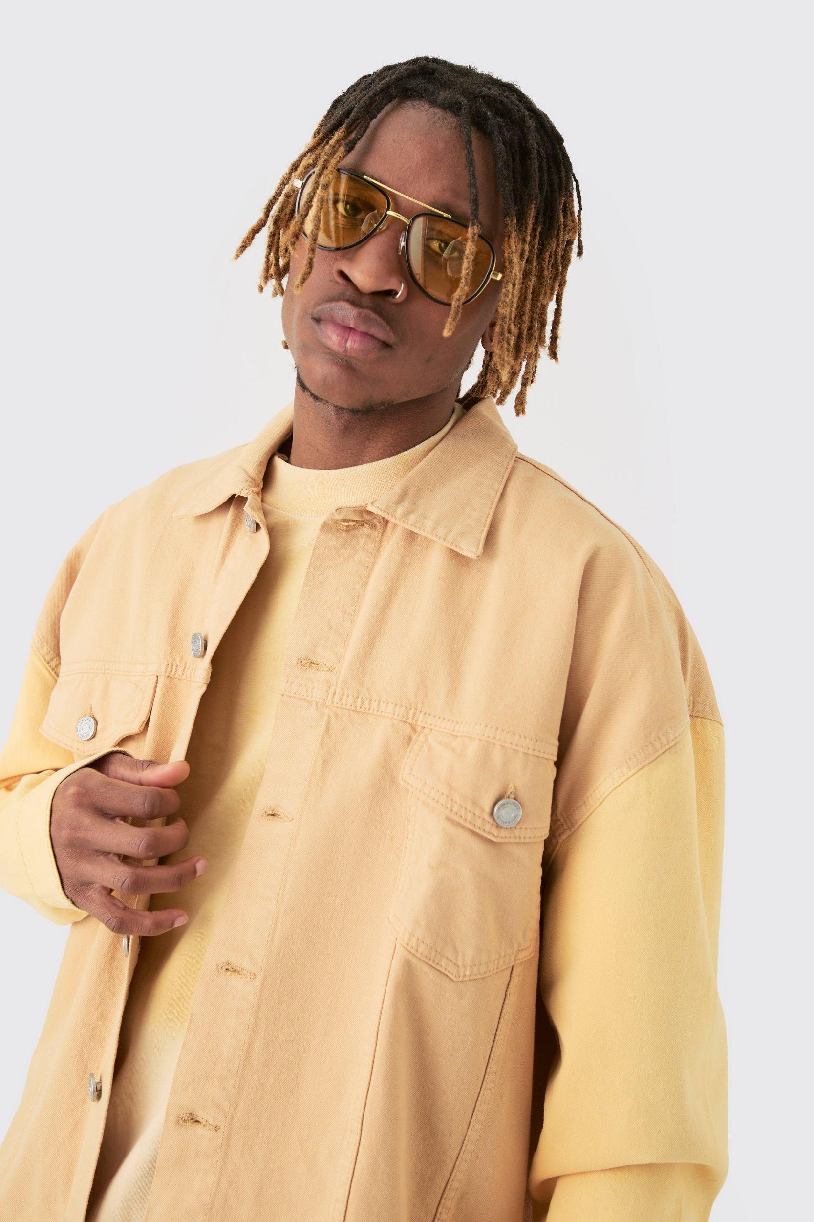 Tall Overdyed Twill Jacket | boohooMAN USA Product Image