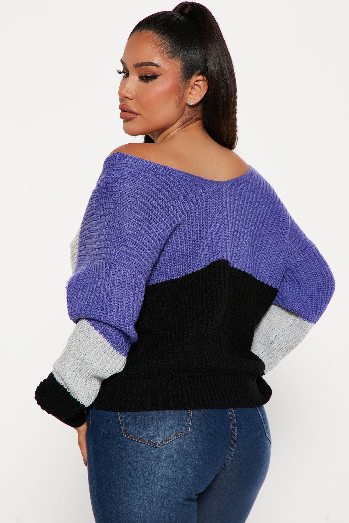 Just A Little Twisted Sweater - Blue/combo Product Image