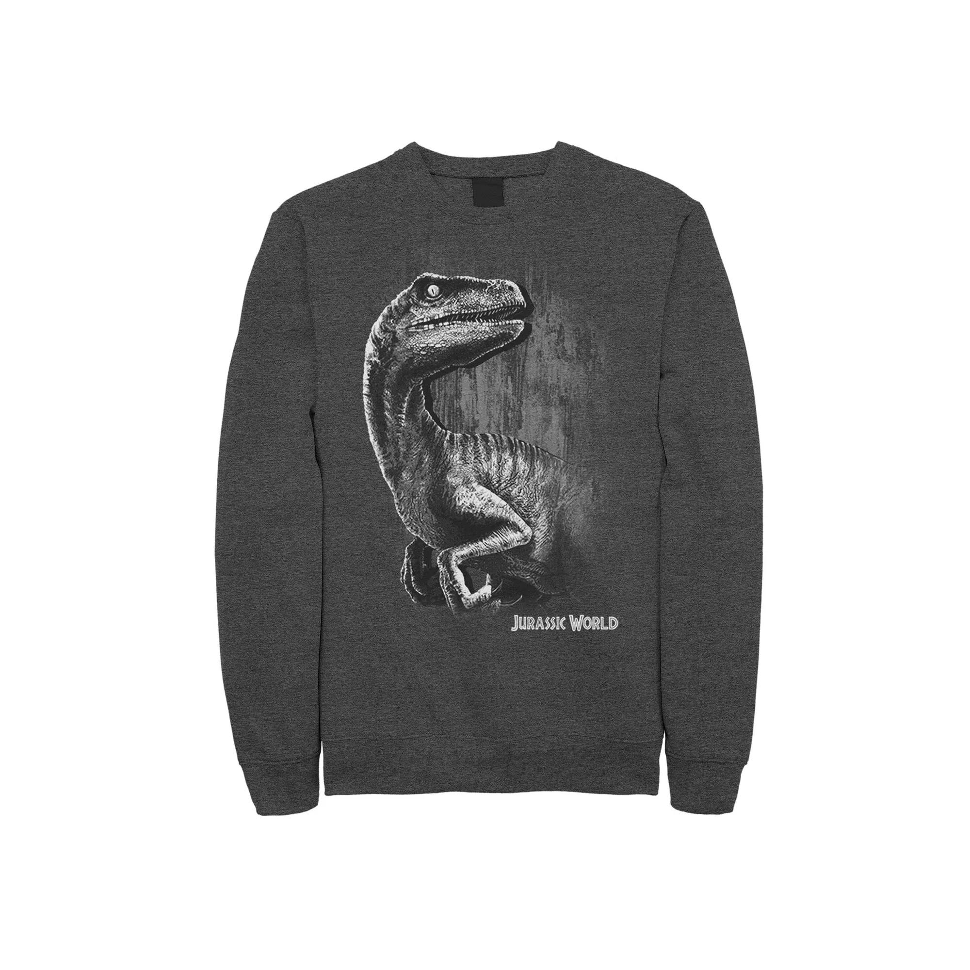Men's Jurassic World Raptor Grunge Portrait Fleece Pullover,  Product Image