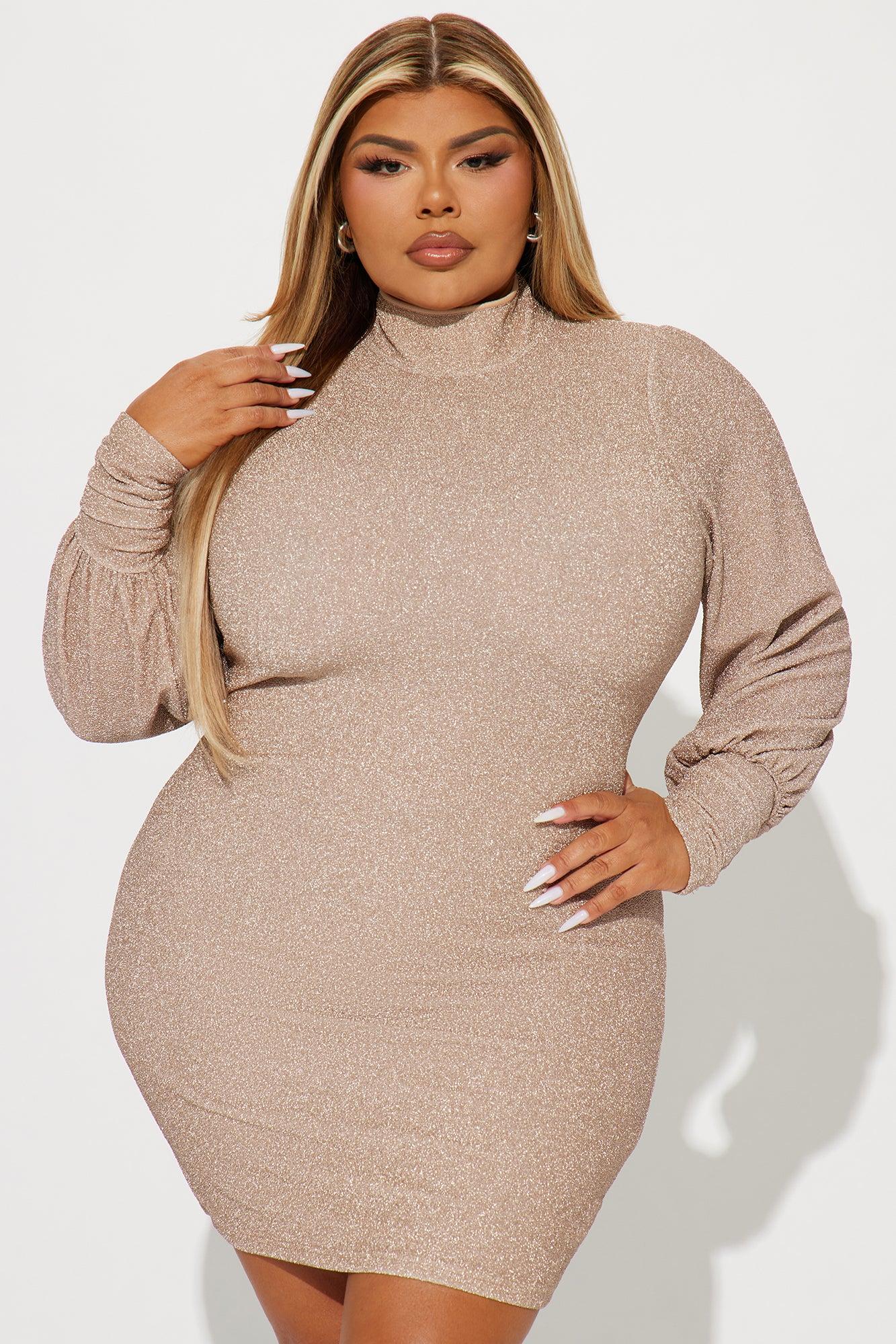 City Lights Metallic Mini Dress - Gold Product Image